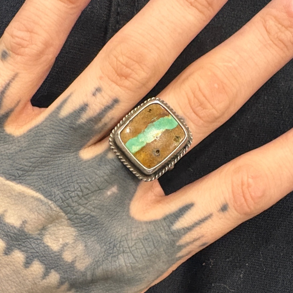 Silver Ring with Genuine Turquoise Stone
